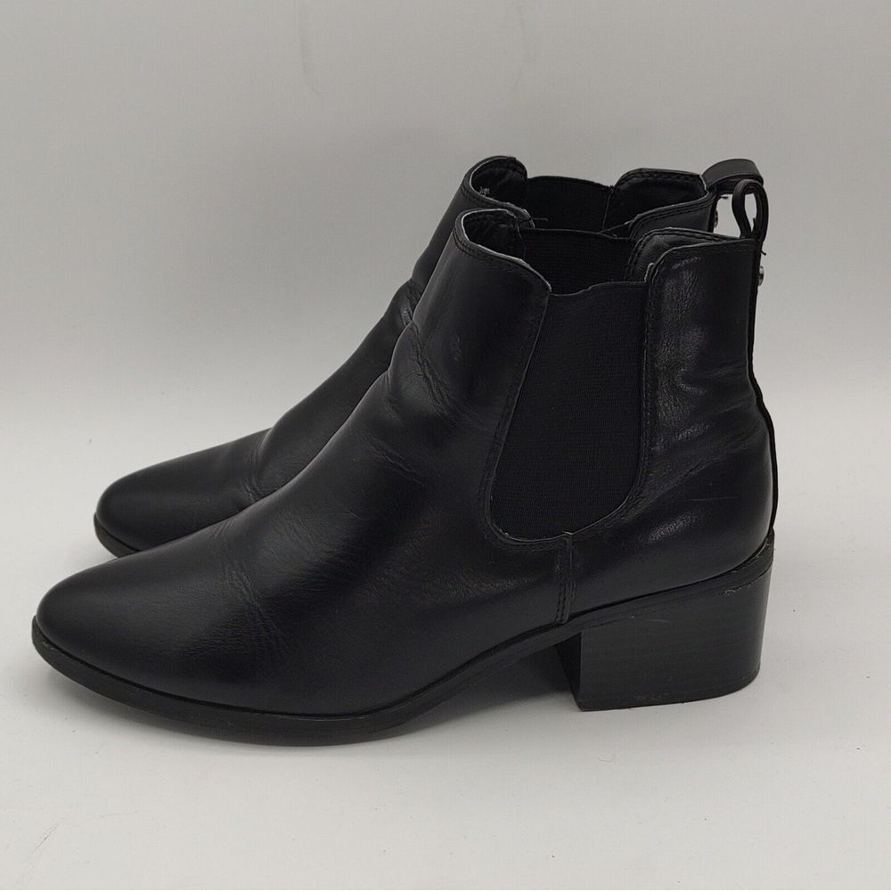 Target Womens Black Chelsea Ankle Boots Block Heel Almond Toe Size 8 F16893343